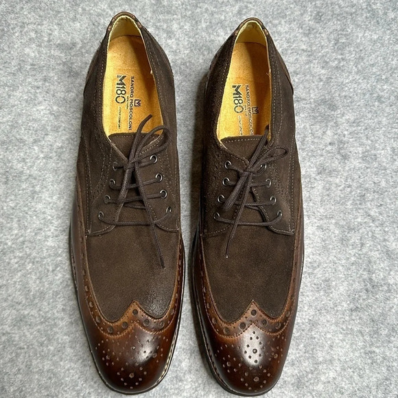 NWOT Sandro Moscoloni Men\'s Russell  Wingtip Shoe in Brown. Sz: 12 main image 8